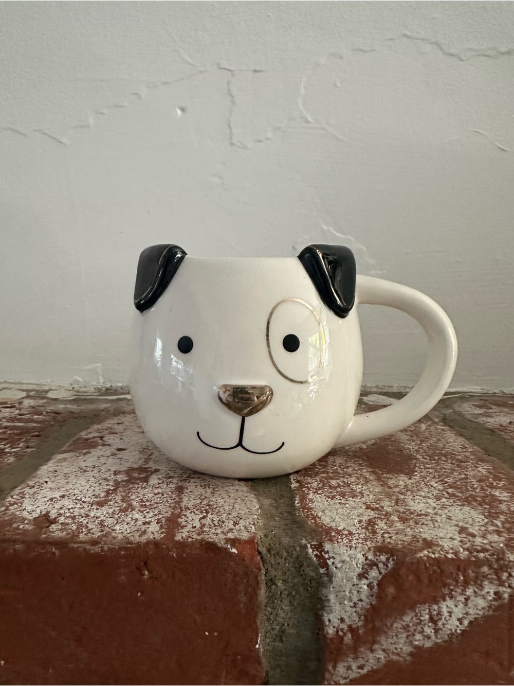 World Market White and Black Dog Face Mug with little dog inside 🐶🐶🐶